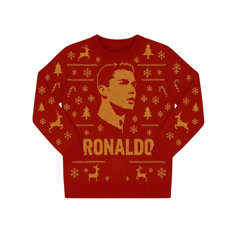 Candy Cane Ronaldo Christmas Jumper