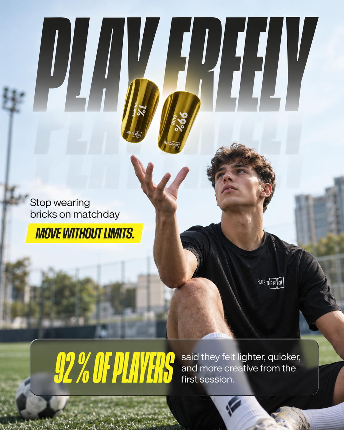 Golden Mini Shin Pads - "1% Chance, 99% Faith"