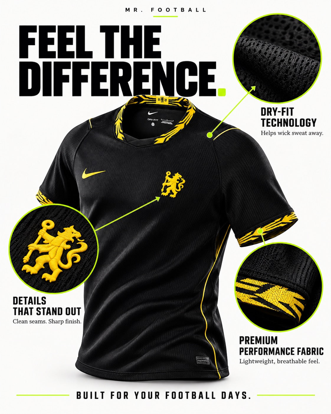 Breathable performance fabric and clean finish