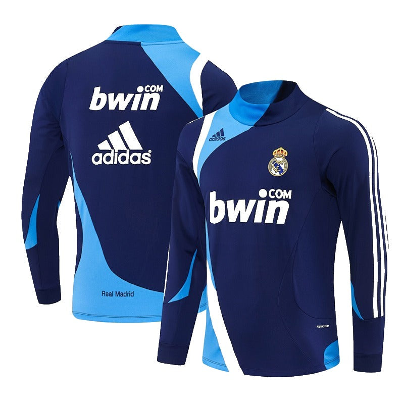 Real Madrid 07/08 Training Sweater Royal Blue - front and back view